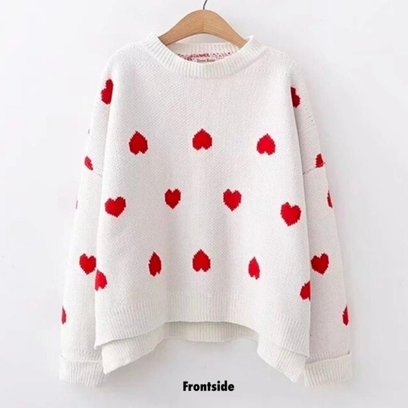HEART PRINT BOHO KNIT SWEATER HOST PICK - Picture 3 of 8
